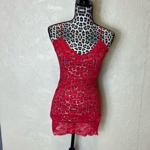 Red Lace Slip Dress